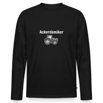 Ackerdemiker Traktor Bio Bauer Gülle Mann Jungs - Männer Premium Bio Langarmshirt - Schwarz - Vorne - Nico (187cm)