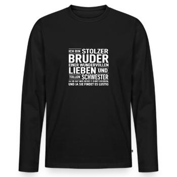 Bruder - Männer Premium Bio Langarmshirt - Schwarz - Vorne - Nico (187cm)