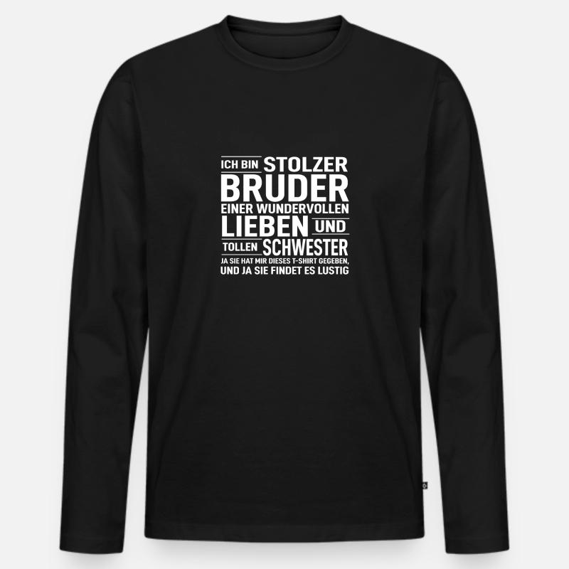 Bruder - Männer Premium Bio Langarmshirt - Schwarz