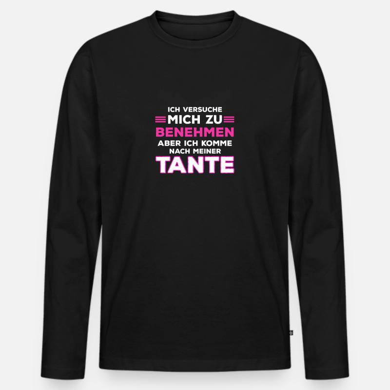 Tante - Männer Premium Bio Langarmshirt - Schwarz