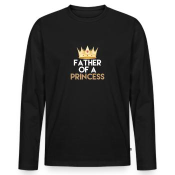 Papa fille - T-shirt manches longues Premium bio Homme - noir - Devant - Nico (187cm)