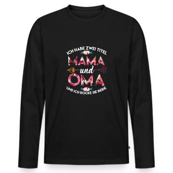 Oma - Männer Premium Bio Langarmshirt - Schwarz - Vorne - Nico (187cm)