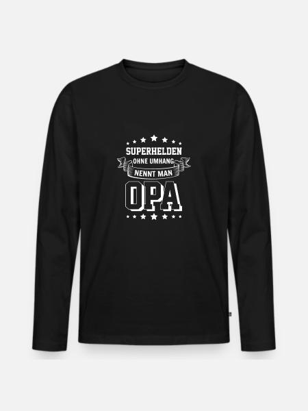 Opa - Männer Premium Bio Langarmshirt - Schwarz