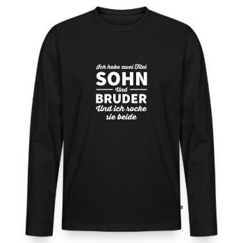 Bruder - Männer Premium Bio Langarmshirt - Schwarz - Vorne - Nico (187cm)