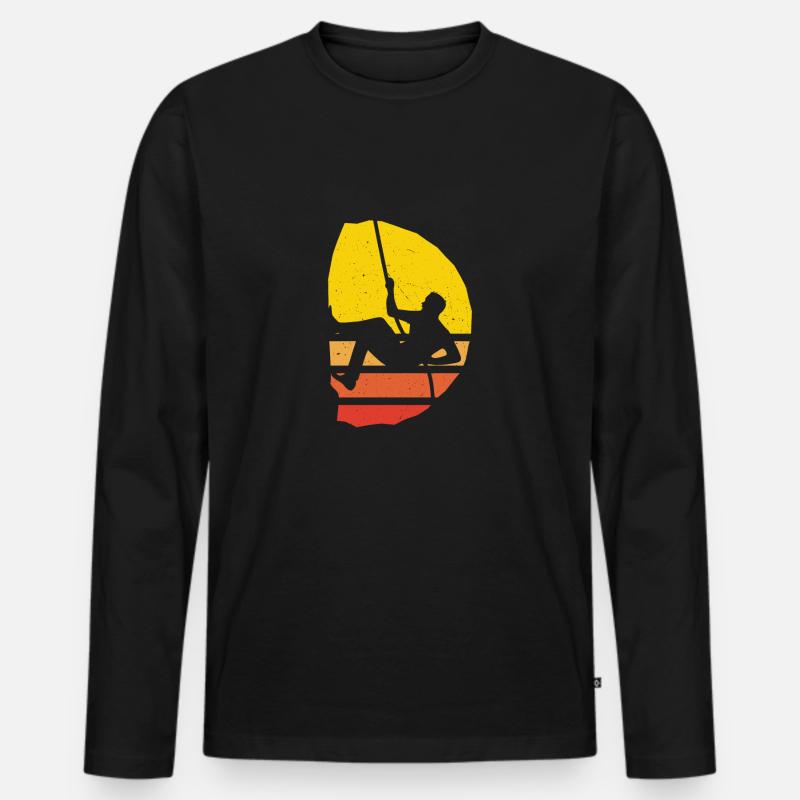 Klettern Lustiges Geschenk - Männer Premium Bio Langarmshirt - Schwarz