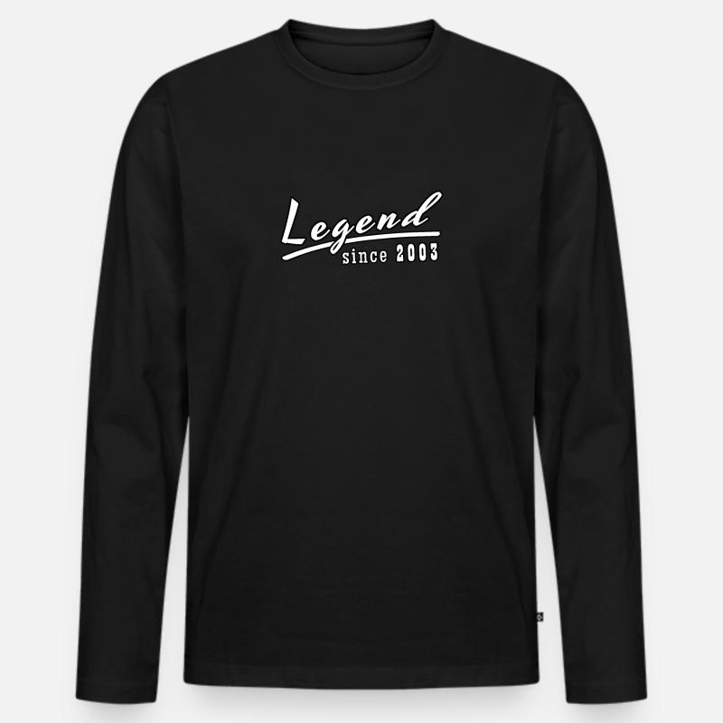 legend since 2003 - Männer Premium Bio Langarmshirt - Schwarz