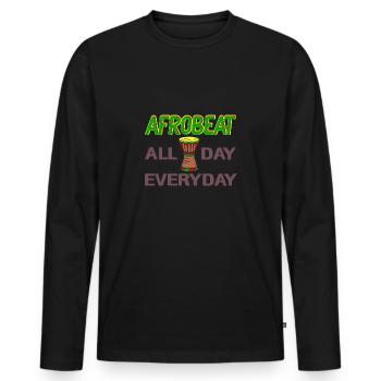 Afrobeat toute la journée, tous les jours - T-shirt manches longues Premium bio Homme - noir - Devant - Nico (187cm)