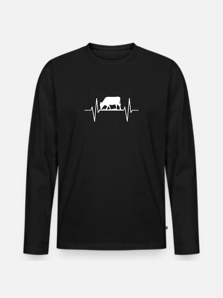 Agriculteurs Agriculture Vaches Vache - T-shirt manches longues Premium bio Homme - noir