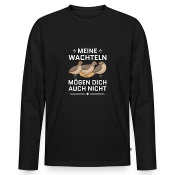 Wachtel Vogel Geschenk Legewachteln Wachtelzüchter - Männer Premium Bio Langarmshirt - Schwarz - Vorne - Nico (187cm)