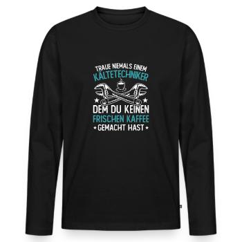 Kältetechniker Geschenk Klimatechniker - Männer Premium Bio Langarmshirt - Schwarz - Vorne - Nico (187cm)