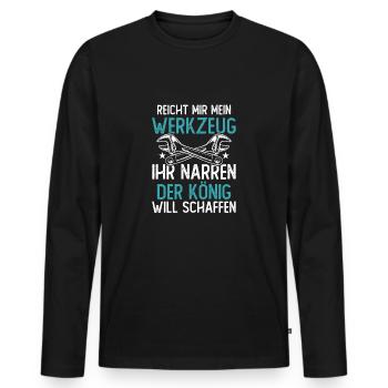 Kältetechniker Klimatechniker - Männer Premium Bio Langarmshirt - Schwarz - Vorne - Nico (187cm)
