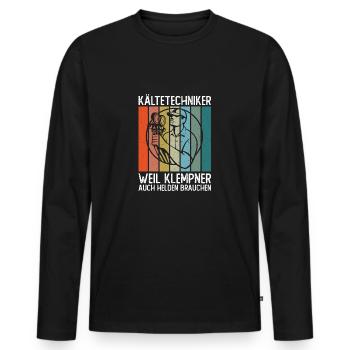 Kältetechniker Klimatechniker - Männer Premium Bio Langarmshirt - Schwarz - Vorne - Nico (187cm)