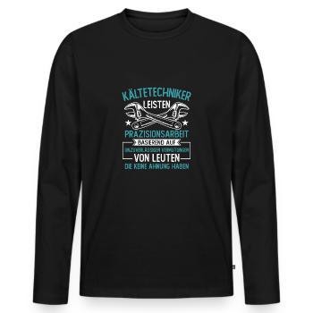 Kältetechniker Klimatechniker - Männer Premium Bio Langarmshirt - Schwarz - Vorne - Nico (187cm)