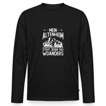 Rentner Camping Camper Wohnmobil - Männer Premium Bio Langarmshirt - Schwarz - Vorne - Nico (187cm)