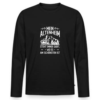 Rentner Camping Camper Wohnmobil - Männer Premium Bio Langarmshirt - Schwarz - Vorne - Nico (187cm)