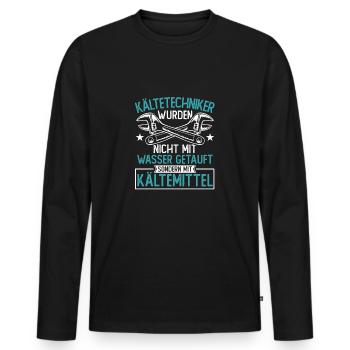 Kältetechniker Klimatechniker - Männer Premium Bio Langarmshirt - Schwarz - Vorne - Nico (187cm)