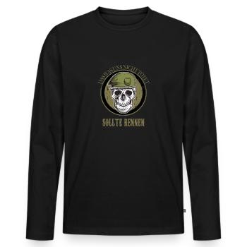 Foreign Legion Paratrooper Etrangere Airbone - Men's Premium Organic Long Sleeve Shirt - black - Front - Nico (187cm)