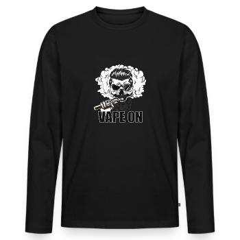 Vaper Dampfer Totenschädel Geschenk Für Dampfen - Männer Premium Bio Langarmshirt - Schwarz - Vorne - Nico (187cm)