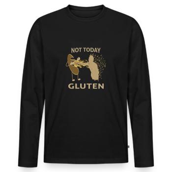 Glutenunverträglichkeit Gluten Ist Evil Zöliakie - Männer Premium Bio Langarmshirt - Schwarz - Vorne - Nico (187cm)