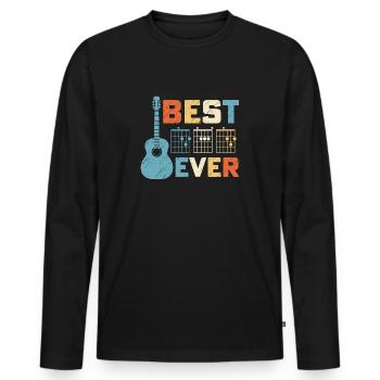 Best Dad Ever Guitar Music Notes Chords Father Day - Männer Premium Bio Langarmshirt - Schwarz - Vorne - Nico (187cm)