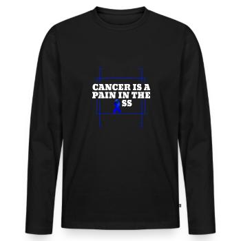 Darmkrebs ist ein Schmerz im Arsch Awareness Color - Männer Premium Bio Langarmshirt - Schwarz - Vorne - Nico (187cm)