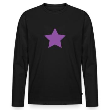 Star Purple - Violet - Men's Premium Organic Long Sleeve Shirt - black - Front - Nico (187cm)