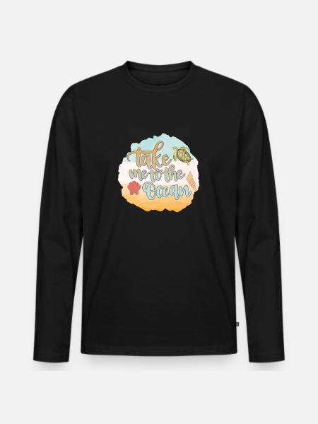 Ocean Sublimation - Men's Premium Organic Long Sleeve Shirt - black