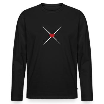 Dear Heart - Men's Premium Organic Long Sleeve Shirt - black - Front - Nico (187cm)