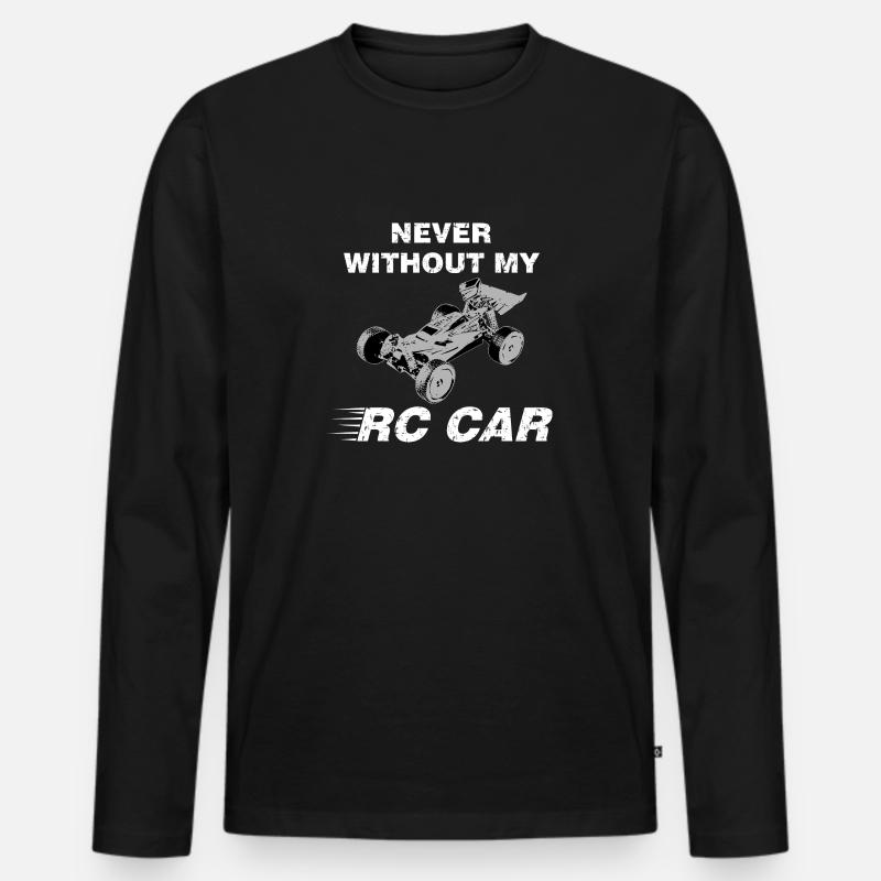Never Without My RC Car - Männer Premium Bio Langarmshirt - Schwarz