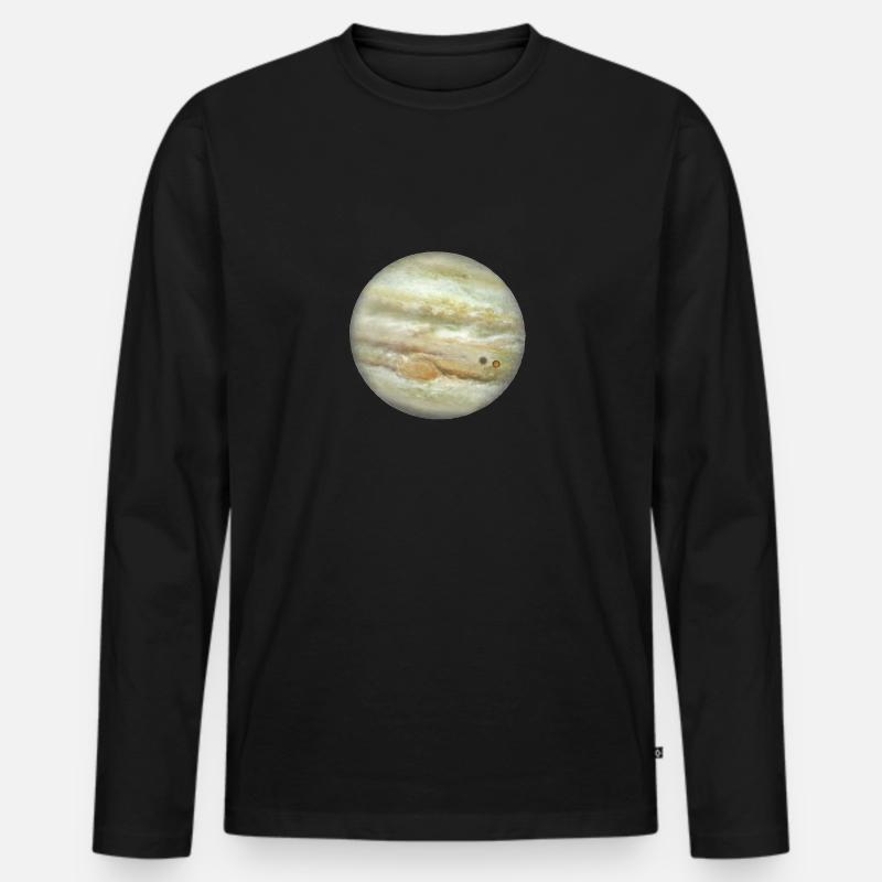 Planet Jupiter - Männer Premium Bio Langarmshirt - Schwarz