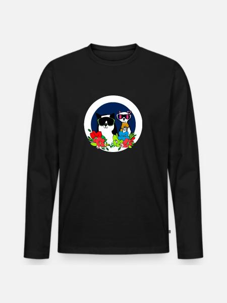 Cats Best Friends - Men's Premium Organic Long Sleeve Shirt - black