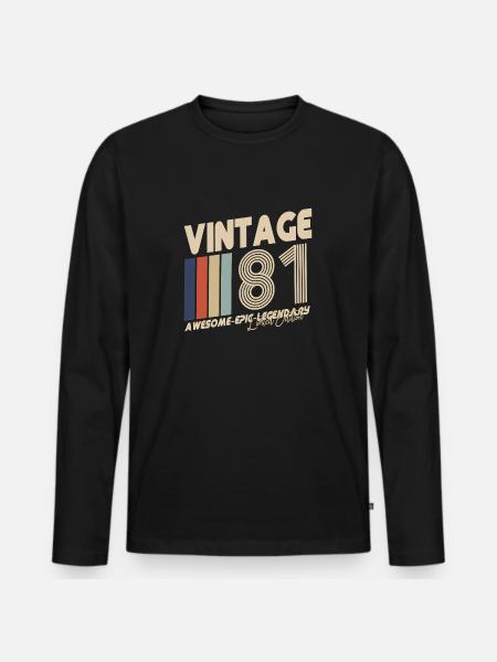 1981 - T-shirt manches longues Premium bio Homme - noir