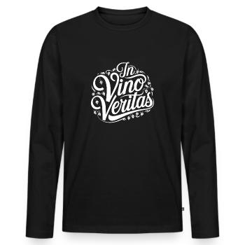 In vino veritas - T-shirt manches longues Premium bio Homme - noir - Devant - Nico (187cm)