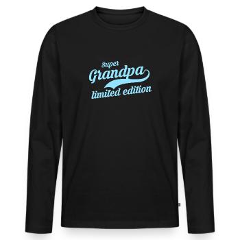Super Opa - Männer Premium Bio Langarmshirt - Schwarz - Vorne - Nico (187cm)