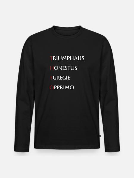 Theo - Männer Premium Bio Langarmshirt - Schwarz