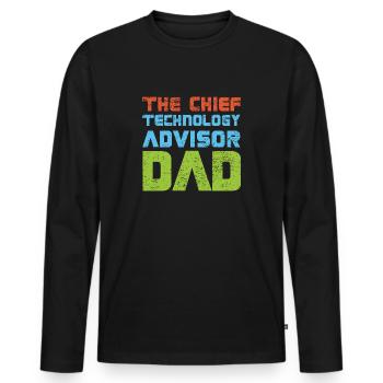 The Chief Technology Advisor Dad - Men's Premium Organic Long Sleeve Shirt - black - Front - Nico (187cm)