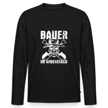 Bauer im Widerstand Landwirte Bauern - Männer Premium Bio Langarmshirt - Schwarz - Vorne - Nico (187cm)