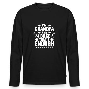 Ich bin Opa und backe lustiger Opa Bäcker Spruch - Männer Premium Bio Langarmshirt - Schwarz - Vorne - Nico (187cm)