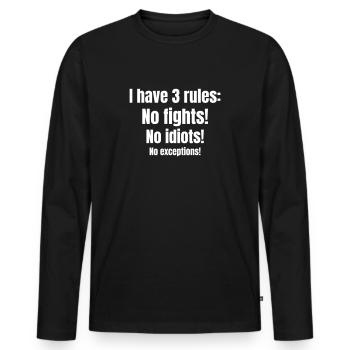 Le videur ou la sécurité a ses trois règles. - T-shirt manches longues Premium bio Homme - noir - Devant - Nico (187cm)