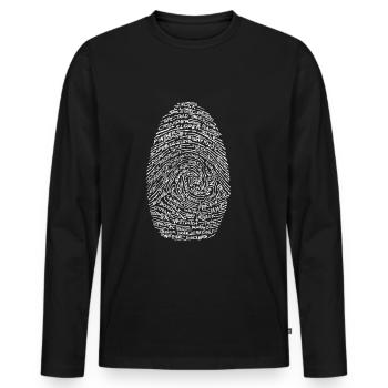 Fingerprint-white - Men's Premium Organic Long Sleeve Shirt - black - Front - Nico (187cm)