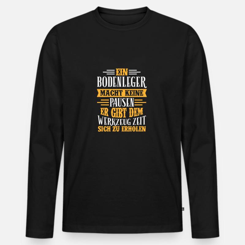 Bodenleger Beruf - Geschenk - Männer Premium Bio Langarmshirt - Schwarz