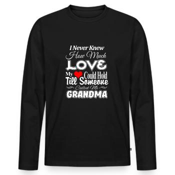 Großmutter-Liebes-T-Shirt - Männer Premium Bio Langarmshirt - Schwarz - Vorne - Nico (187cm)