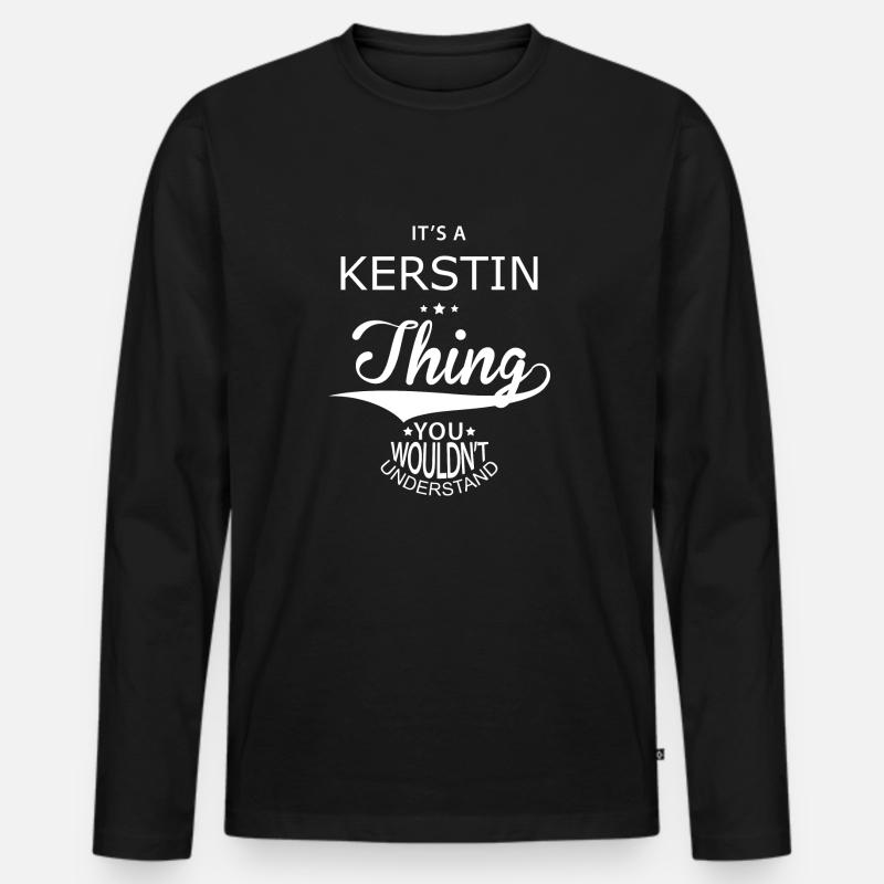 Kerstin - Männer Premium Bio Langarmshirt - Schwarz
