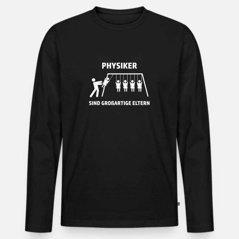 Physiker sind Großartige Eltern - Männer Premium Bio Langarmshirt - Schwarz
