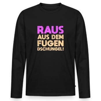 Raus Aus Dem Fugen-Dschungel! - Männer Premium Bio Langarmshirt - Schwarz - Vorne - Nico (187cm)