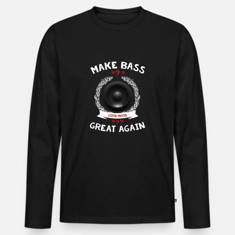 Make Bass Great Again - Männer Premium Bio Langarmshirt - Schwarz