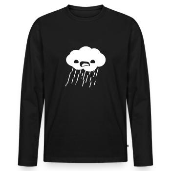 Rain Cloud Sad Feeling Gift Rain Crying - Men's Premium Organic Long Sleeve Shirt - black - Front - Nico (187cm)