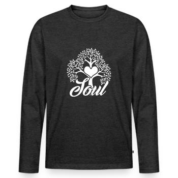 Lebensbaum Geschenk Soul Seele Herz Herzmensch - Männer Premium Bio Langarmshirt - Anthrazit meliert - Vorne - Nico (187cm)