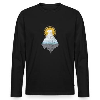 Eisbär - Männer Premium Bio Langarmshirt - Schwarz - Vorne - Nico (187cm)