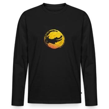 Silhouette crocodile gift zoo son alligator - Men's Premium Organic Long Sleeve Shirt - black - Front - Nico (187cm)